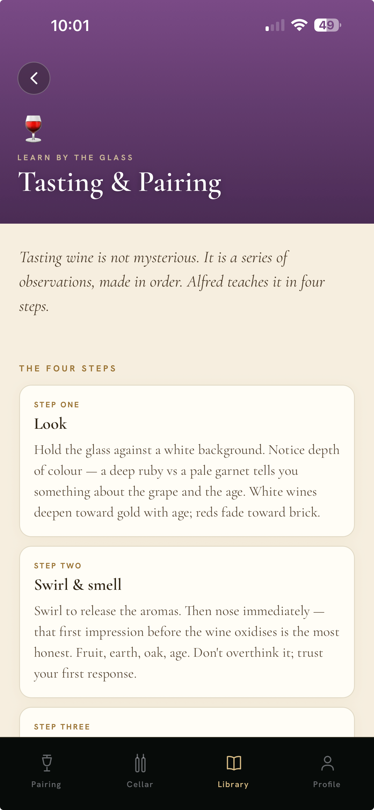 Alfred tasting and pairing lesson