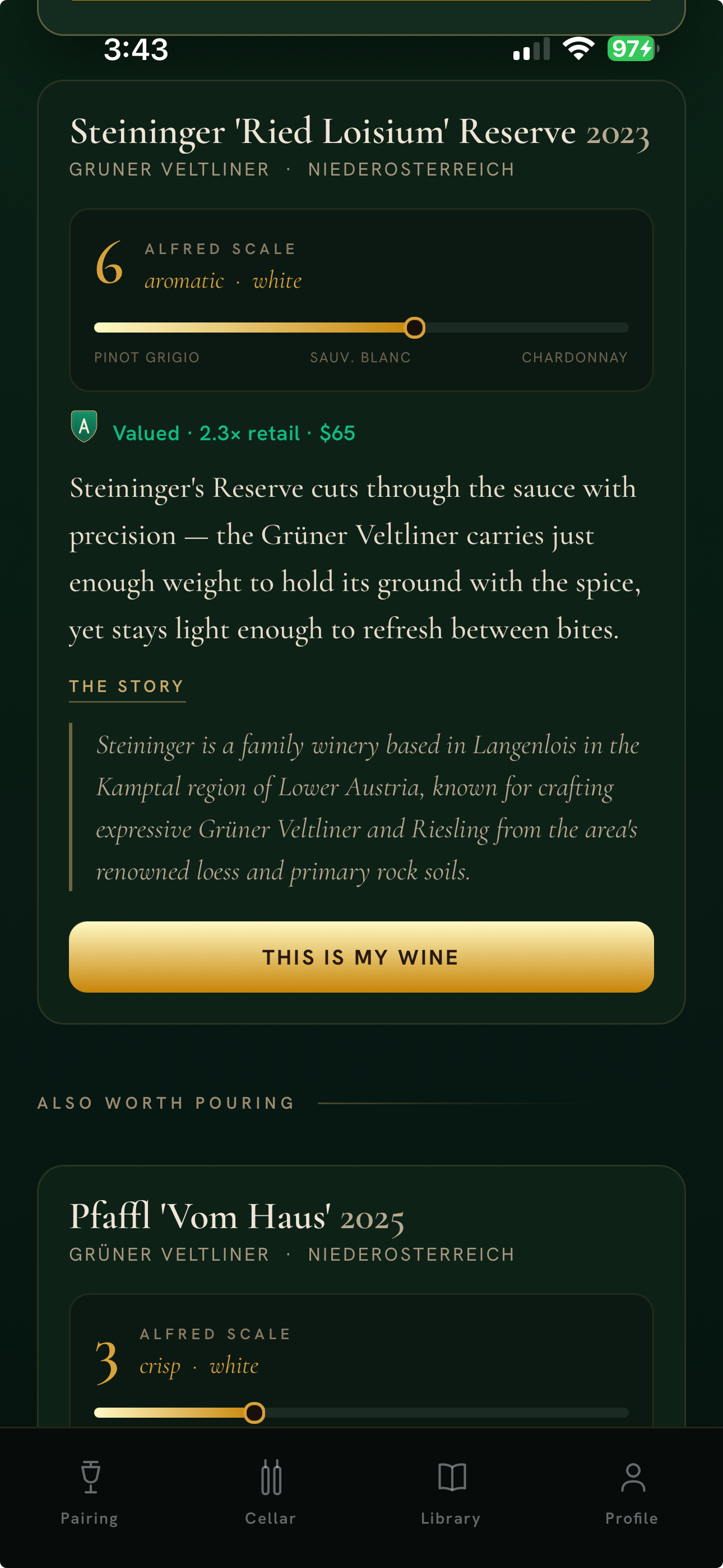 Alfred wine detail and story